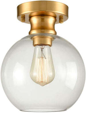 Glass ceiling light fixture gold semi flush mount light fixture