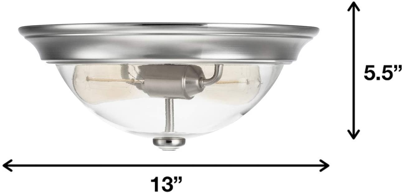 13 inch round ceiling lighting fixture nickel glass ceiling lamp