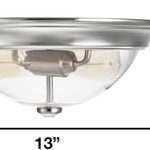 13 inch round ceiling lighting fixture nickel glass ceiling lamp