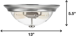 13 inch round ceiling lighting fixture nickel glass ceiling lamp
