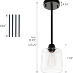 Black glass pendant lamp vintage farmhouse pendant light fixture