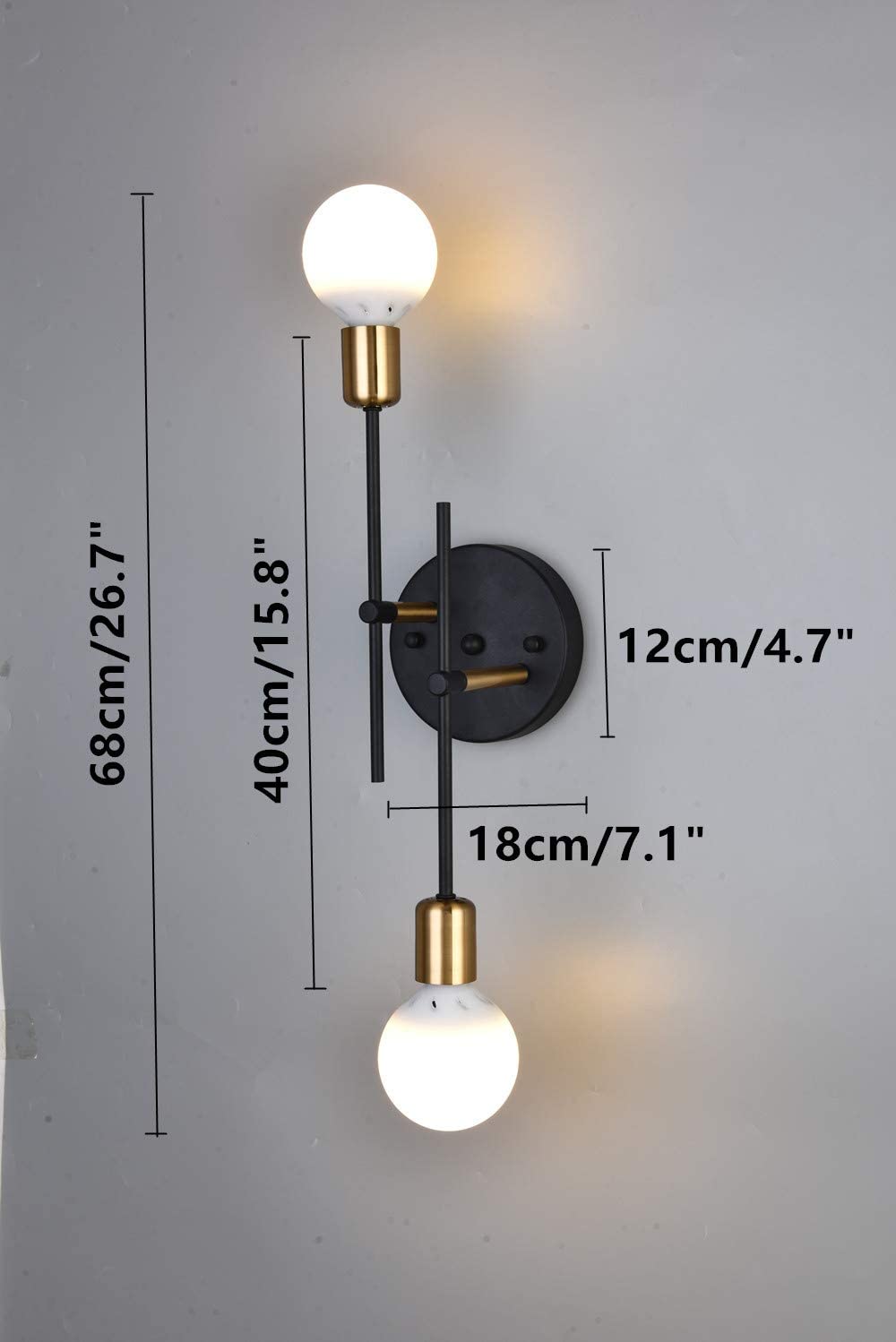 2 light modern wall sconce black industrial wall lighting fixture