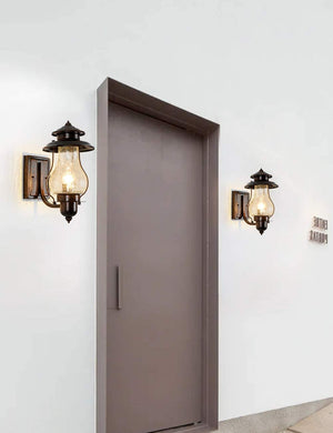 Outdoor vintage lantern glass dusk to dawn outdoor lighting