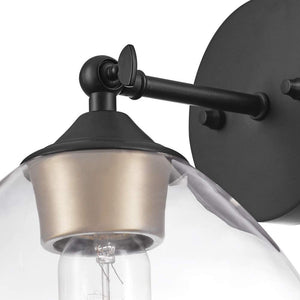 Modern black sconce industrial glass wall lamp