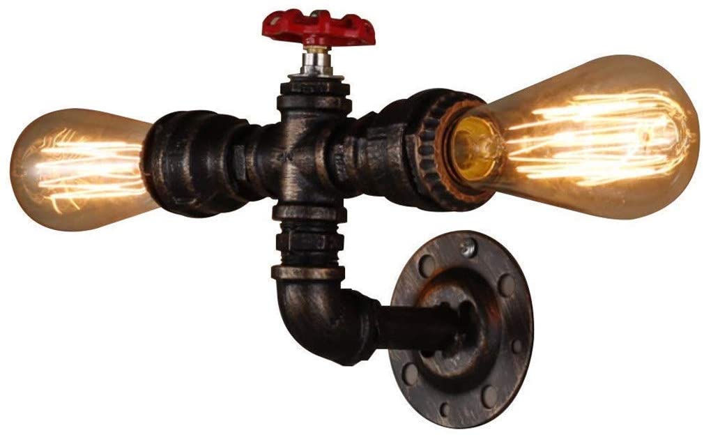 Industrial Steampunk wall light fixture water pipe wall sconce