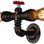 Industrial Steampunk wall light fixture water pipe wall sconce