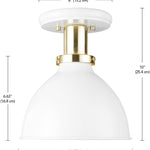 Simplicity Semi-Flush Mount Ceiling Light white glass ceiling lamp with gold finish