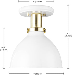 Simplicity Semi-Flush Mount Ceiling Light white glass ceiling lamp with gold finish