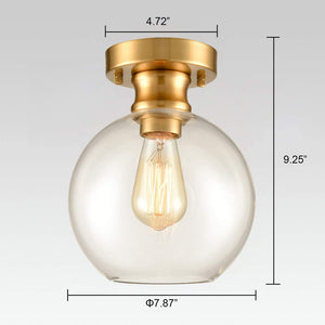 Mini Semi Flush Mount Ceiling Light globe glass ceiling lamp with gold finish