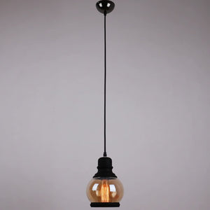 Mason Jar glass black painted pendant lamp light