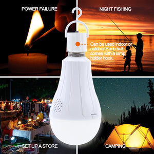 4 pack Outdoor Rechargeable Emergency LED Bulb, Battery driven E26 bulb with hook