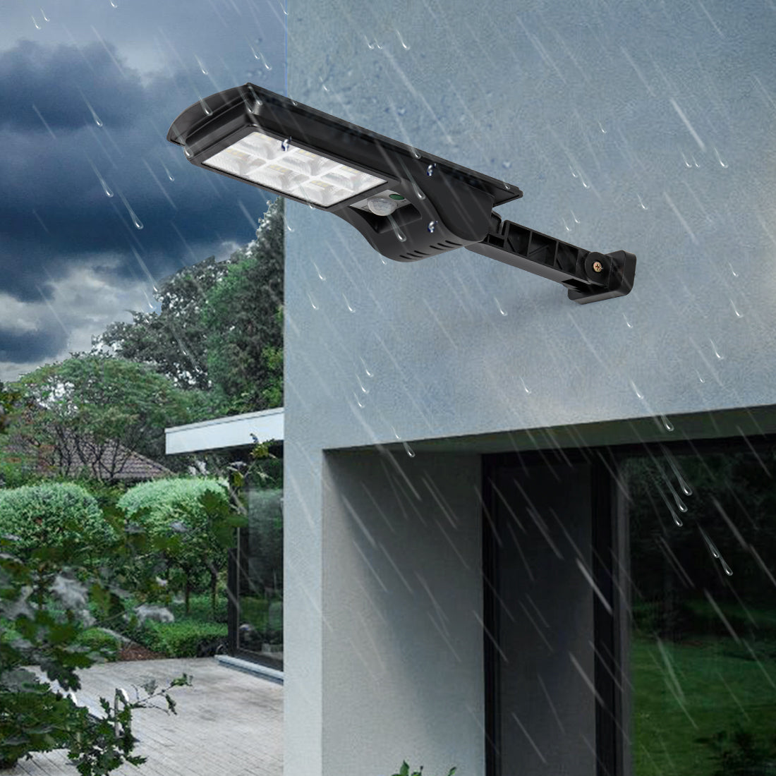 Outdoor solar induction wall light, wireless sensor LED swing arm wall sconce