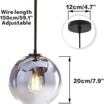 Silver glass hanging light modern globe pendant light fixture