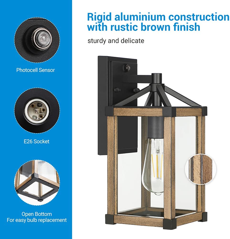 Industrial rustic patio lighting farmhouse glass dusk to dawn outdoor lighting