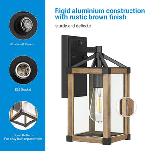 Industrial rustic patio lighting farmhouse glass dusk to dawn outdoor lighting