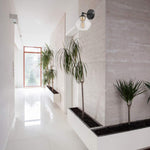 Modern black sconce industrial glass wall lamp