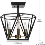 3 light semi flush mount ceiling light fixture vintage industrial ceiling lamp