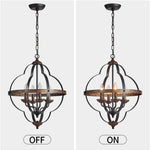 4 light pendant light rust vintage farmhouse chandelier