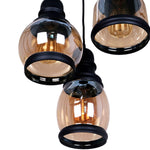 3 lights Mason Jar glass black painted pendant lamp light