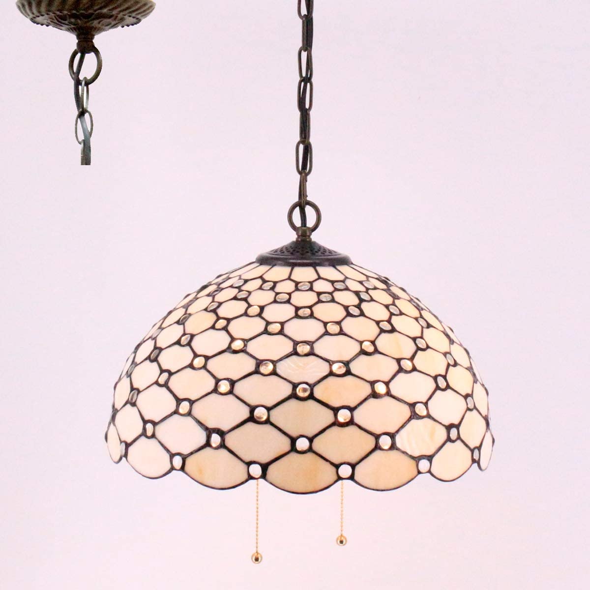 Tiffany pendant light Large Swag Stained Glass pendant lamp