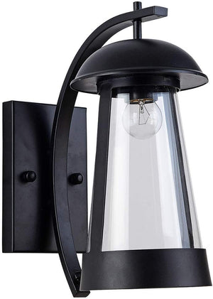 Black outside lights for house industrial wall lantern with glass shade