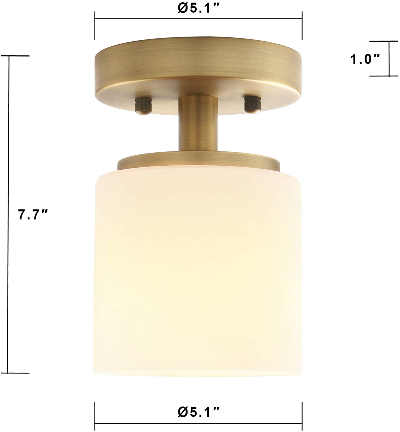 Modern glass ceiling light fixture 1 light semi flush mount light fixture