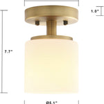 Modern glass ceiling light fixture 1 light semi flush mount light fixture