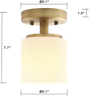 Modern glass ceiling light fixture 1 light semi flush mount light fixture