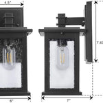 1-light lantern wall light fixture with clear seeded glass shade