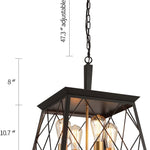 Industrial farmhouse chandelier 4 light pendant ceiling hanging light fixture