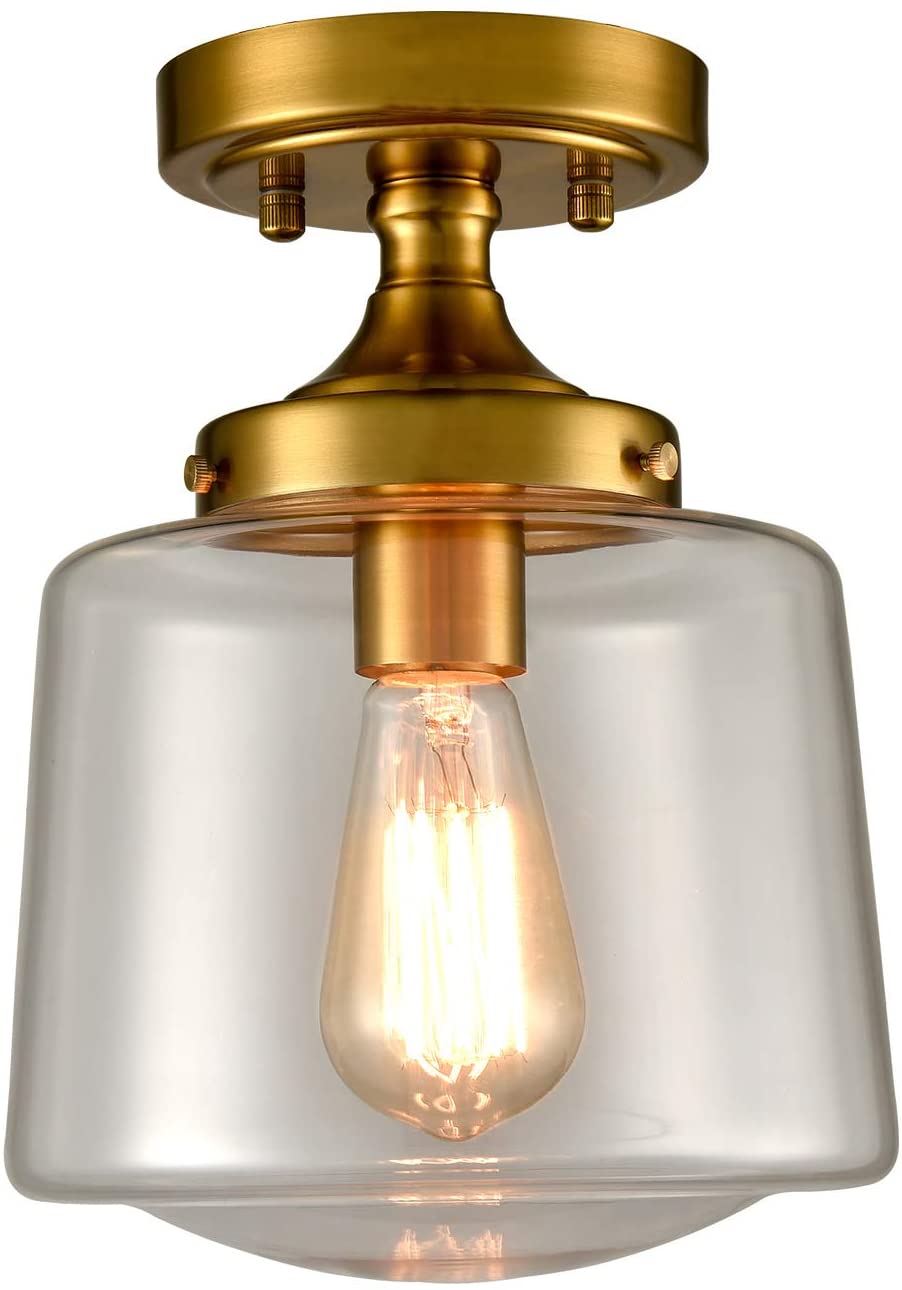 Modern Semi flush Ceiling Lighting fixture glass ceiling lighting with gold finish