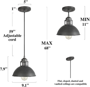 Black silver farmhouse pendant light barn kitchen hanging lights