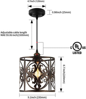 Rustic Handwork pendant lighting for kitchen island with oil rubbed finish