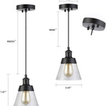 Industrial farmhouse pendant light black seeded glass Mini Pendant Lighting Fixture