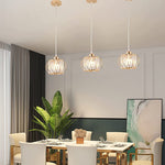 Modern gold pendant light crystal ceiling hanging lamp