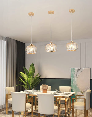 Modern gold pendant light crystal ceiling hanging lamp