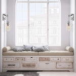 1 light plug in clear glass pulley wall sconce with chrome finish