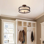 2 light Semi Flush Mount Rustic Ceiling Light industrial drum ceiling light fixture