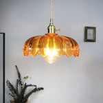 Glass lotus pendant light fixture loft bar hanging lamp chandelier