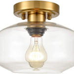 Modern  Semi flush Ceiling Light fixture glass ceiling lamp with brass finish