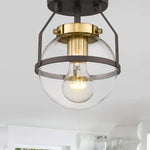 Industrial Semi Flush Mount Ceiling Light  globe glass Close to Ceiling Lighting Fixture