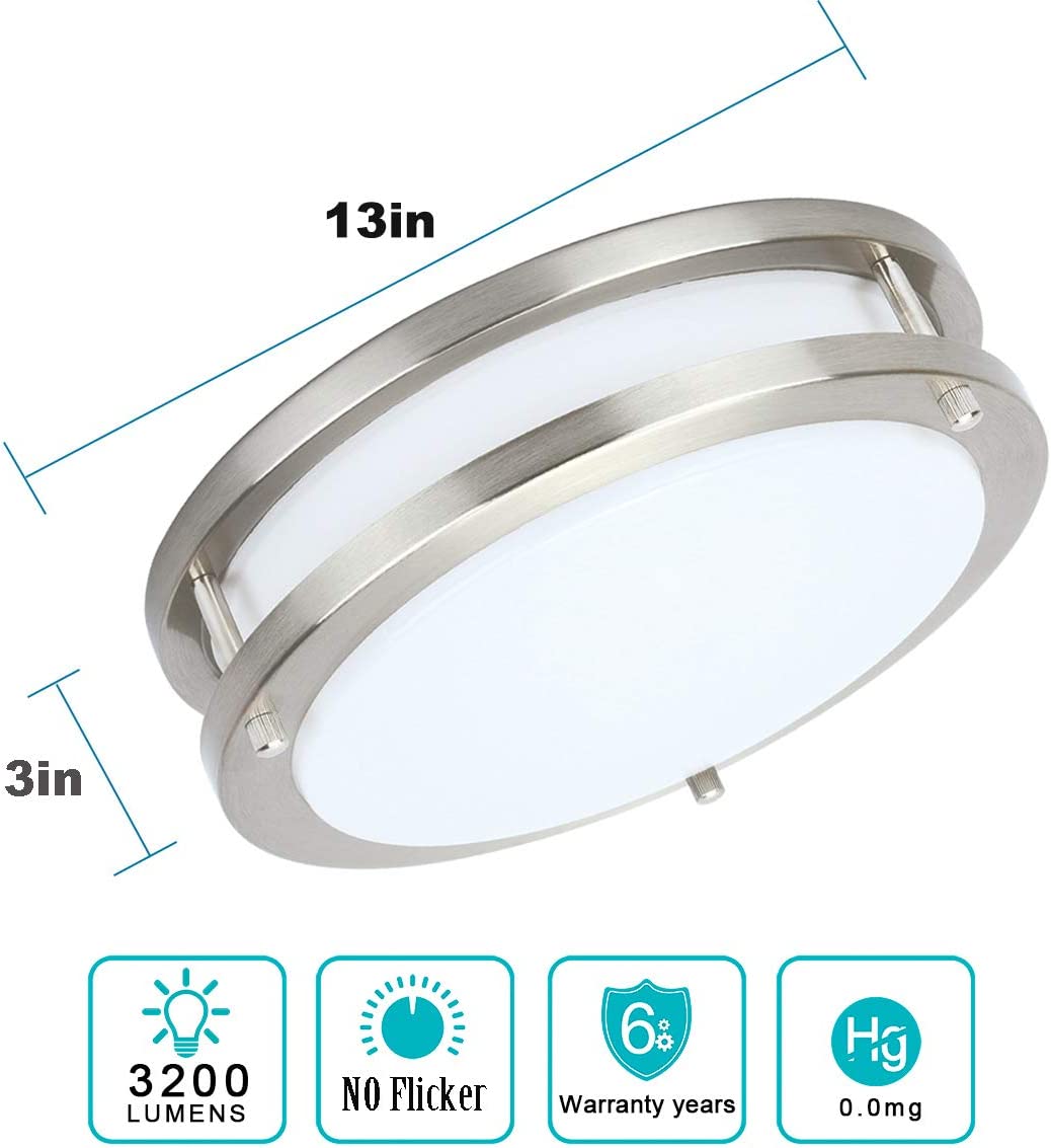 36W LED Ceiling Light Fixture 13 inch Flush Mount Light Fixture