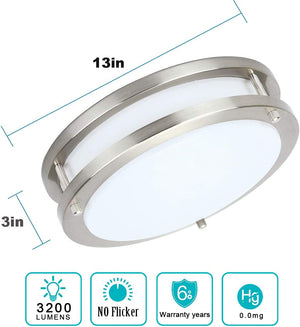 36W LED Ceiling Light Fixture 13 inch Flush Mount Light Fixture