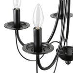 5 light  2 layer black chain candle chandelier