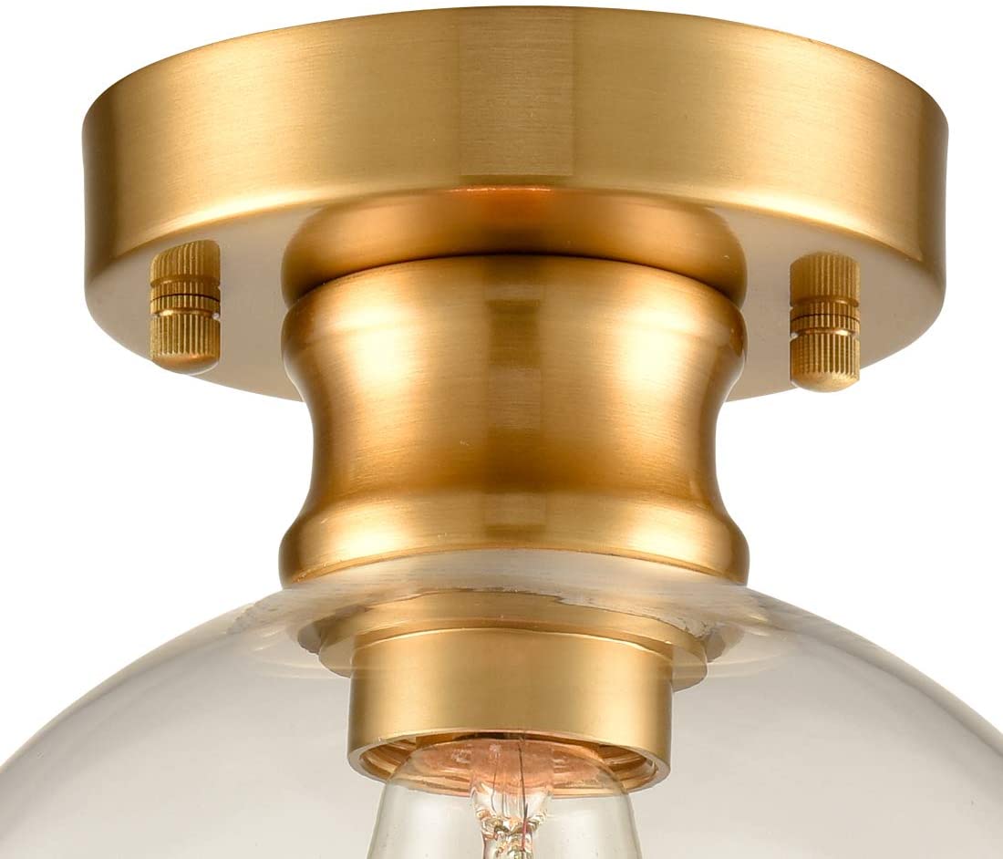 Mini Semi Flush Mount Ceiling Light globe glass ceiling lamp with gold finish