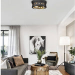 2 light flush mout ceiling lamp industrial close to ceiling light fixture with glass shade