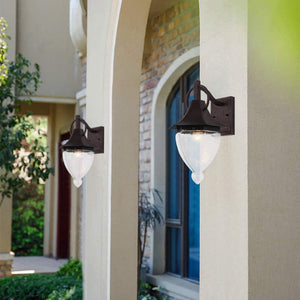 Vintage hammered glass Wall light sconces retro lantern with oil rubbed bronze finish