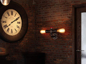 Industrial Steampunk wall light fixture water pipe wall sconce