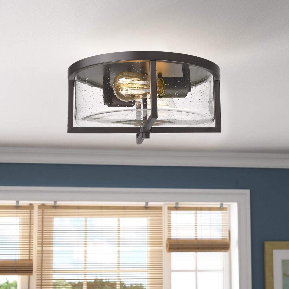 Farmhouse Flush Mount Lights  Indoor Close to Ceing Light Fixture with bronze finish