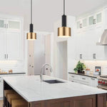 Modern Mini Pendant Light Island torch hanging light with Gold and Black finish